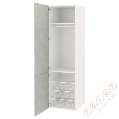 ⭐ENHET⭐Книжный шкаф, белый/имитация бетона, 60x62x210 cm⭐ИКЕА-39435577