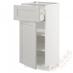 ⭐METOD / MAXIMERA⭐Кабинет stj/дверь, белый/Lerhyttan светло-серый, 40x37 cm⭐ИКЕА-69455535