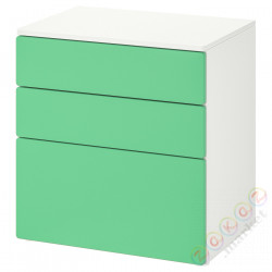 ⭐SMASTAD / PLATSA⭐Комод, 3 ящики, белый/зеленый, 60x42x63 cm⭐ИКЕА-99420182