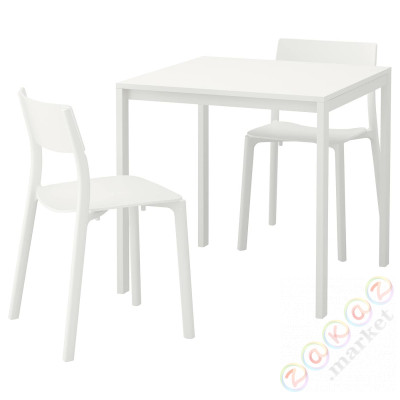 ⭐MELLTORP / JANINGE⭐Таблица и 2 стулья, белый/белый, 75 cm⭐ИКЕА-99556482