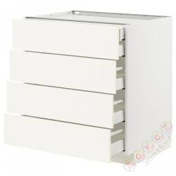 ⭐METOD / MAXIMERA⭐Sза stj 4fr/2n/3śr шу, белый/Vallstena белый, 80x60 cm⭐ИКЕА-89507166