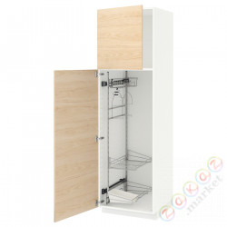 ⭐METOD⭐Высокий шкаф/домашний интерьер, белый/Askersund яркий узор ясеня, 60x60x200 cm⭐ИКЕА-09466853