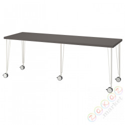 ⭐LAGKAPTEN / KRILLE⭐стол письменный, темно-серый/белый, 200x60 cm⭐ИКЕА-49417554