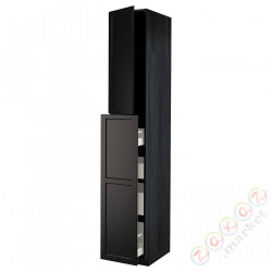 ⭐METOD / MAXIMERA⭐Sза wys сwys 1Drz/4шу, черный/Lerhyttan черный морилка, 40x60x240 cm⭐ИКЕА-09466990