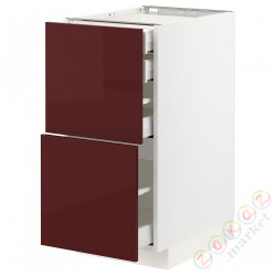 ⭐METOD / MAXIMERA⭐Sсstj 2fr/2n/śr/в шу, белый Kallarp/темно-красно-коричневый блеск, 40x60 cm⭐ИКЕА-39327484