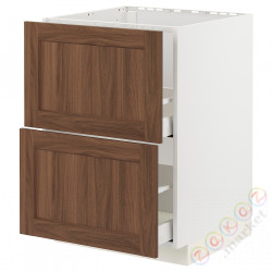 ⭐METOD / MAXIMERA⭐Стандартный злотый + 2 цифры/2шу, белый Enköping/коричневый орех, 60x60 cm⭐ИКЕА-09475046