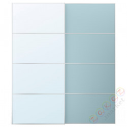 ⭐MEHAMN/AULI⭐Drzв и скольжение, алюминий 2str/светло-синий зеркало, 200x236 cm⭐ИКЕА-89552187