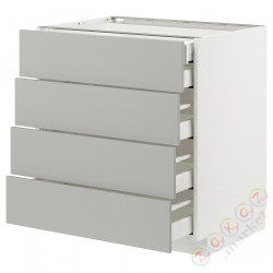 ⭐METOD / MAXIMERA⭐Sза stj 4fr/2n/3śr шу, белый/Havstorp светло-серый, 80x60 cm⭐ИКЕА-99538582
