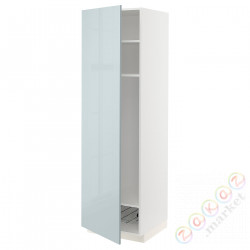 ⭐METOD⭐Высокий шкаф, полки/докторuciany, белый/Kallarp jasnoсерый-синий, 60x60x200 cm⭐ИКЕА-29478888