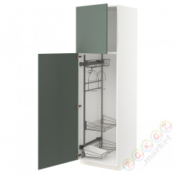 ⭐METOD⭐Высокий шкаф/домашний интерьер, белый/Bodarp серо-зеленый, 60x60x200 cm⭐ИКЕА-19459588