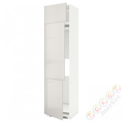 ⭐METOD⭐Ледяной шкаф высокий/замораживание/3Drz, белый/Ringhult светло-серый, 60x60x240 cm⭐ИКЕА-79462125