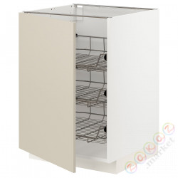 ⭐METOD⭐Гардероб с проволочной корзиной, белый/Havstorp бежевый, 60x60 cm⭐ИКЕА-79460598