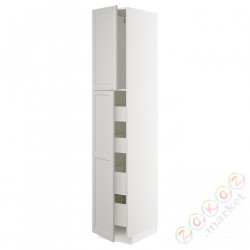 ⭐METOD / MAXIMERA⭐Шкаф, высота 2дверь/4лопата, белый/Lerhyttan светло-серый, 40x60x220 cm⭐ИКЕА-59462414