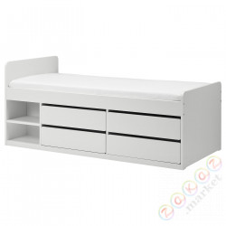 ⭐SLAKT⭐Каркас кровати сящики, белый, 90x200 cm⭐ИКЕА-29291956