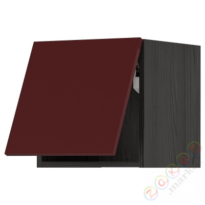 ⭐METOD⭐Навесной шкаф pos, черный калларп/темно-красно-коричневый блеск, 40x40 cm⭐ИКЕА-49391733