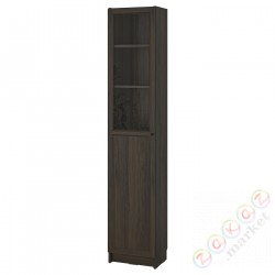 ⭐BILLY / OXBERG⭐Книжный шкаф с Drzв панелях/стаканAnymi, темно коричневый подражание. дуб, 40x30x202 cm⭐ИКЕА-99483339