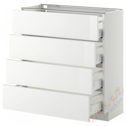 ⭐METOD / MAXIMERA⭐Бывший 4 пт/4шу, белый/Рингхульт белый, 80x37 cm⭐ИКЕА-89026493