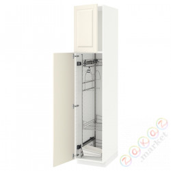 ⭐METOD⭐Высокий шкаф/домашний интерьер, белый/Bodbyn сливочный, 40x60x200 cm⭐ИКЕА-79461395