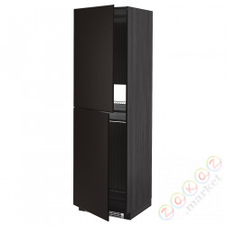 ⭐METOD⭐Шкаф, высокий лед/проживающий, черный/Кунгсбака антрацит, 60x60x200 cm⭐ИКЕА-79283001