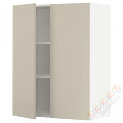 ⭐METOD⭐Навесной шкаф с полками/2 дверь, белый/Havstorp бежевый, 80x100 cm⭐ИКЕА-39465814