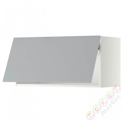 ⭐METOD⭐Шкаф навесной горизонтальный с кнопкой открывания, белый/Veddinge Серый, 80x40 cm⭐ИКЕА-89394471