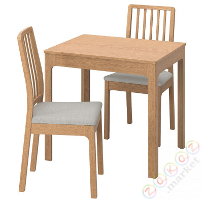 ⭐EKEDALEN / EKEDALEN⭐Таблица и 2 стулья, дуб подражание. дуб/Orrsta светло-серый, 80/120 cm⭐ИКЕА-59488112