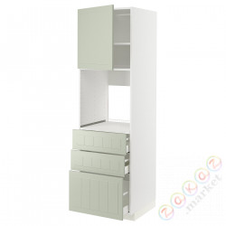 ⭐METOD / MAXIMERA⭐Кабинет высокой температуры/Drz/3 шу, белый/Stensund светло-зеленый, 60x60x200 cm⭐ИКЕА-39486208