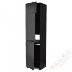 ⭐METOD⭐Ледяной шкаф высокий/замораживание/3Drz, черный/Upplöv матантрацит, 60x60x240 cm⭐ИКЕА-49495311