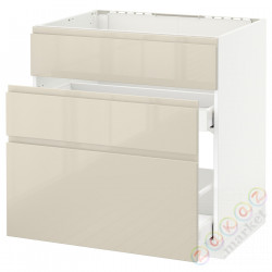 ⭐METOD / MAXIMERA⭐Форма L + 3F/2шу, белый/Voxtorpглянцевый светло-бежевый, 80x60 cm⭐ИКЕА-99142920