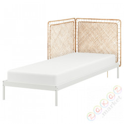 ⭐VEVELSTAD⭐Корпус кровати/2 wezgłowia, белый/Tolkning ротанг, 90x200 cm⭐ИКЕА-79441802