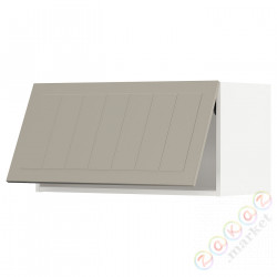 ⭐METOD⭐Шкаф навесной горизонтальный с кнопкой открывания, белый/Stensund бежевый, 80x40 cm⭐ИКЕА-19407778