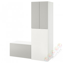 ⭐SMASTAD⭐Гардероб с выдвижным элементом, белый Серый/сławą ze schowkiem, 150x57x196 cm⭐ИКЕА-69483816