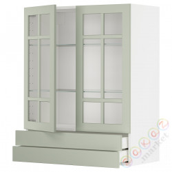 ⭐METOD / MAXIMERA⭐Sза c 2 стакан Drz/2 ящики, белый/Stensund светло-зеленый, 80x100 cm⭐ИКЕА-79486206