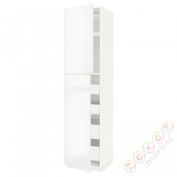 ⭐METOD / MAXIMERA⭐Шкаф, высота 2дверь/4лопата, белый/Рингхульт белый, 60x60x240 cm⭐ИКЕА-89467491