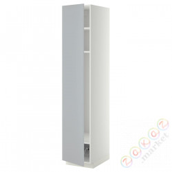 ⭐METOD⭐Высокий шкаф, полки/докторuciany, белый/Veddinge Серый, 40x60x200 cm⭐ИКЕА-29467540