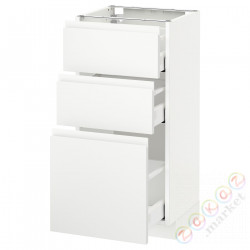 ⭐METOD / MAXIMERA⭐Напольный шкаф с 3 ящики, белый/Voxtorpматовый белый, 40x37 cm⭐ИКЕА-59112835