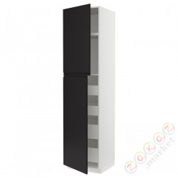 ⭐METOD / MAXIMERA⭐Шкаф, высота 2дверь/4лопата, белый/Upplöv матантрацит, 60x60x240 cm⭐ИКЕА-29493025