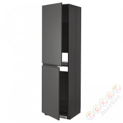 ⭐METOD⭐Шкаф, высокий лед/проживающий, черный/Voxtorpтемно-серый, 60x60x220 cm⭐ИКЕА-79311216