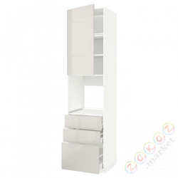 ⭐METOD / MAXIMERA⭐Кабинет высокой температуры/Drz/3 шу, белый/Ringhult светло-серый, 60x60x240 cm⭐ИКЕА-39455886