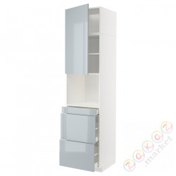 ⭐METOD / MAXIMERA⭐Обувь для микрокомбо дверь/3шу, белый/Kallarp jasnoсерый-синий, 60x60x240 cm⭐ИКЕА-19479275