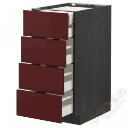 ⭐METOD / MAXIMERA⭐Бывший 4 пт/2n/3śr шу, черный калларп/темно-красно-коричневый блеск, 40x60 cm⭐ИКЕА-29327743