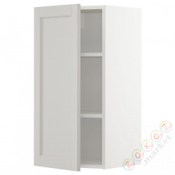 ⭐METOD⭐Навесной шкаф с полками, белый/Lerhyttan светло-серый, 40x80 cm⭐ИКЕА-79469966