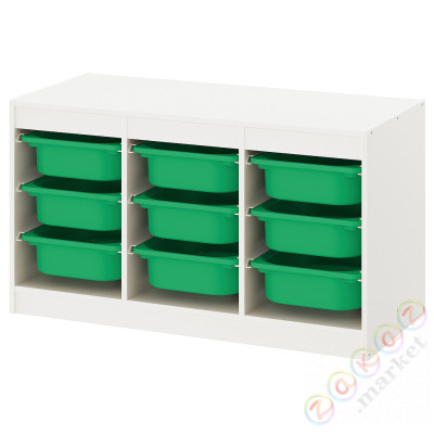 ⭐TROFAST⭐Книжный шкаф с контейнерами, белый/зеленый, 99x44x56 cm⭐ИКЕА-69331564