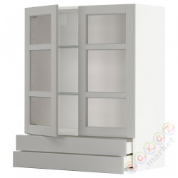 ⭐METOD / MAXIMERA⭐Sза c 2 стакан Drz/2 ящики, белый/Lerhyttan светло-серый, 80x100 cm⭐ИКЕА-39458757