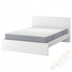 ⭐MALM⭐Łóżko, белый/Valevåg средняя твердость, 140x200 cm⭐ИКЕА-79544715