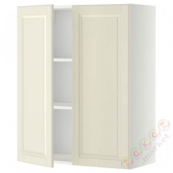 ⭐METOD⭐Навесной шкаф с полками/2 дверь, белый/Bodbyn сливочный, 80x100 cm⭐ИКЕА-79463573