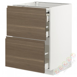 ⭐METOD / MAXIMERA⭐Кабинет ул. сwysuwanym blatem/3шу, белый/Орех Voxtorp, 60x60 cm⭐ИКЕА-29433748