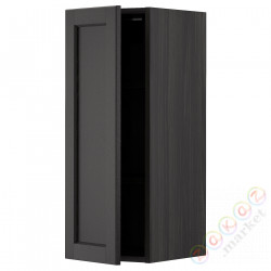 ⭐METOD⭐Навесной шкаф с полками, черный/Lerhyttan черный морилка, 30x80 cm⭐ИКЕА-59467586