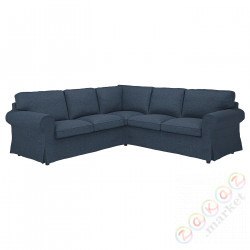 ⭐EKTORP⭐Чехол на угловой диван, 4-человек, Kilanda темно-синий⭐ИКЕА-10565866