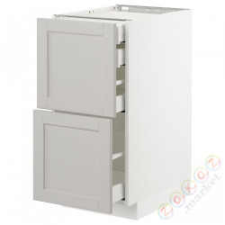 ⭐METOD / MAXIMERA⭐Sсstj 2fr/2n/śr/в шу, белый/Lerhyttan светло-серый, 40x60 cm⭐ИКЕА-99274331